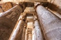 Columns in Denderah Temple, Qena, Egypt Royalty Free Stock Photo