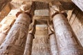 Columns in Denderah Temple, Qena, Egypt Royalty Free Stock Photo