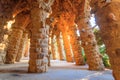 Columns designed by Antoni Gaudi in park Guell in Barcelona, Spain Royalty Free Stock Photo