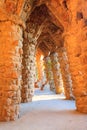 Columns designed by Antoni Gaudi in park Guell in Barcelona, Spain Royalty Free Stock Photo