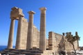 Columns of Doric Temple of Athena Lindia Royalty Free Stock Photo