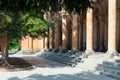 Columns of a drinking gallery with mineral water in Jermuk, a tourist attraction Royalty Free Stock Photo