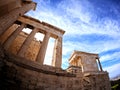 Columns from the entrance of acropolys in greece. Royalty Free Stock Photo