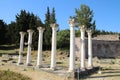 Columns in the excavation of historic asclepion in Kos Royalty Free Stock Photo