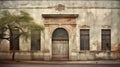 columns facade school building Royalty Free Stock Photo