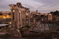 Columns of Fori Imperiali and Colosseum, Rome Royalty Free Stock Photo