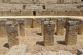 Columns of former underground tunnels in the roman amphitheatre at Italica, Roman city in the province of Hispania Baetica