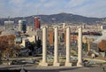 Columns in front of National Art Museum of Catalonia MNAC in Barcelona