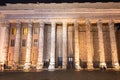 Columns of Hadrian Temple at Piazza Di Pietra in Rome, Italy