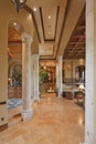 Columns in hallway of luxury villa