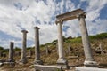 Columns and Header in Historic Perga Royalty Free Stock Photo