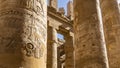 The columns of the hypostyle hall in the Karnak Temple of Luxor Royalty Free Stock Photo
