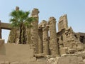 Columns in Hypostyle Hall of Karnak Temple, Luxor City, Egypt Royalty Free Stock Photo