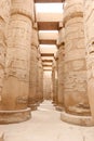 Columns in Hypostyle Hall of Karnak Temple, Luxor, Egypt Royalty Free Stock Photo