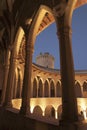 Columns inside the circular courtyard