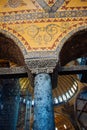 The Columns inside Hagia Sophia on display