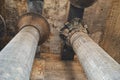 Columns inside the temple at Esna Royalty Free Stock Photo