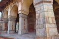 Columns of Isa Khan`s tomb in the city of Delhi Royalty Free Stock Photo