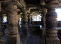 Decoratively carved pillars of Tarkeshwara temple at Hangal