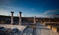 Columns and mosaic in the ancient roman city of St