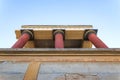 Columns from the North Entrance to the Palace of Knossos, Crete island, Greece Royalty Free Stock Photo