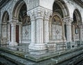 Columns of old antique orthodox romanian church