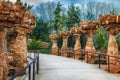 Columns in Park Guell designed by Antoni Gaudi in Barcelona, Spain Royalty Free Stock Photo