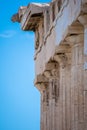 Columns of the Parthenon in the Acropolis of Athens in Greece Royalty Free Stock Photo