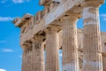 Columns of the Parthenon in the Acropolis of Athens in Greece Royalty Free Stock Photo