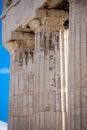 Columns of the Parthenon in the Acropolis of Athens in Greece Royalty Free Stock Photo