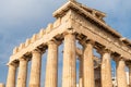 Columns of Parthenon on the Acropolis in Athens, Greece. Popular travel destination Royalty Free Stock Photo