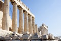 Columns of Parthenon temple in Athens Royalty Free Stock Photo