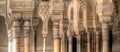 Columns in the Patio of the Lions at Beautiful Al Hambra, Spain