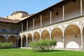 Columns perspective in Santa Croce cloister Royalty Free Stock Photo