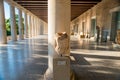 Columns perspective of Stoa of Attalos in Ancient Agora in Athens