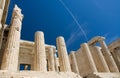 Columns of propylaea in Acropolis Athens Greece on Royalty Free Stock Photo