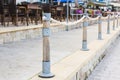 Columns that restrict the movement of vehicles and Parking, bars for limiting the movement, limiters or blocker