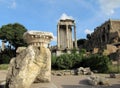 Columns in Roman Forum ruins in Rome