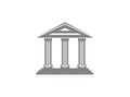 Columns roman temple building for logo design illustration on white background Royalty Free Stock Photo