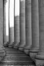 columns rome italy black and white vatican city Royalty Free Stock Photo