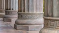 Columns with round base and vertical fluted shafts Royalty Free Stock Photo