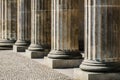 Columns in row - base of pillars , courthouse historic Royalty Free Stock Photo