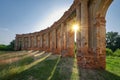 Columns of ruined castle Belorussian tourist attraction in Ruzhany village, Brest region, Belarus