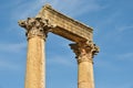 Columns of ruined Greco-Roman city in Jerash, Jordan Royalty Free Stock Photo