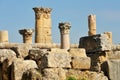 Columns of ruined Greco-Roman city in Jerash, Jordan Royalty Free Stock Photo