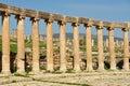 Columns of ruined Greco-Roman city in Jerash, Jordan Royalty Free Stock Photo