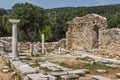 Columns in Ruins of ancient church in Archaeological site of Aliki, Thassos island, Greece Royalty Free Stock Photo