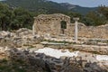 Columns in Ruins of ancient church in Archaeological site of Aliki, Thassos island, Greece Royalty Free Stock Photo