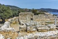 Columns in Ruins of ancient church in Archaeological site of Aliki, Thassos island, Greece Royalty Free Stock Photo