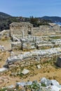 Columns in Ruins of ancient church in Archaeological site of Aliki, Thassos island, Greece Royalty Free Stock Photo